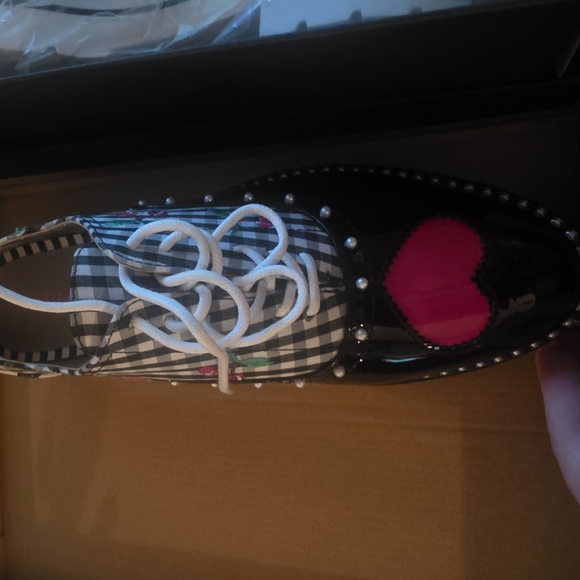 Betsey Johnson Black and White Flats with Playful Design - Picture 3 of 4